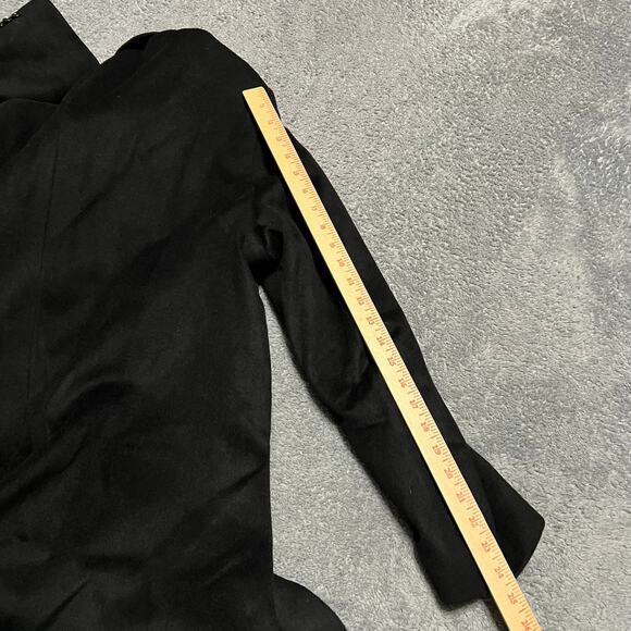 Jos A Bank Mens 38 Overcoat Topcoat Trench Coat Jacket Black 3 Button Wool Blend - Picture 8 of 11